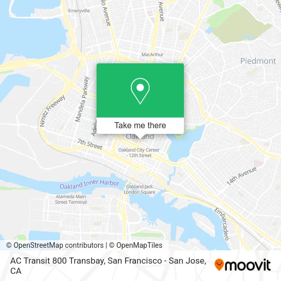 AC Transit 800 Transbay map