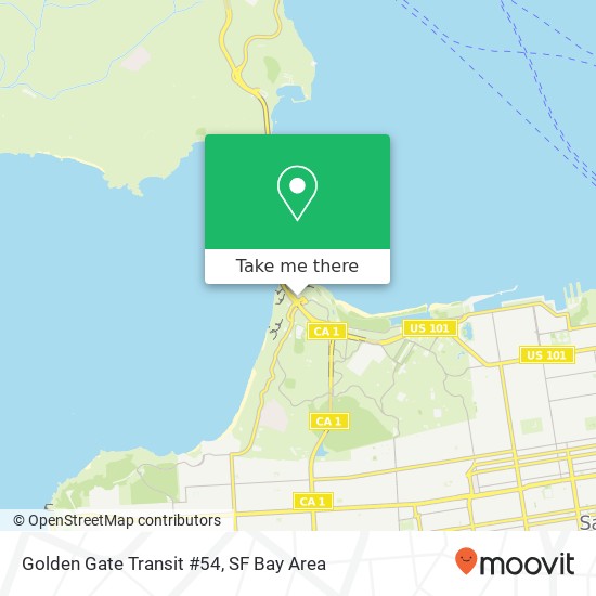 Golden Gate Transit #54 map