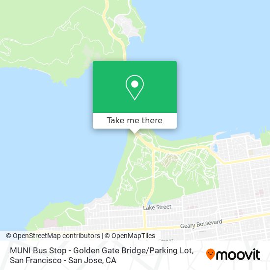 Mapa de MUNI Bus Stop - Golden Gate Bridge / Parking Lot