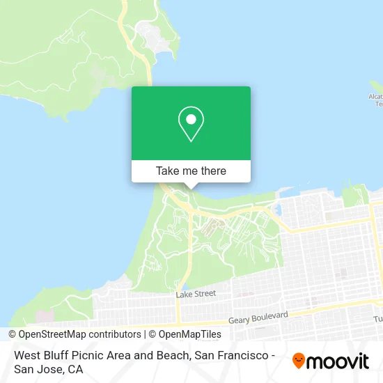 West Bluff Picnic Area and Beach map