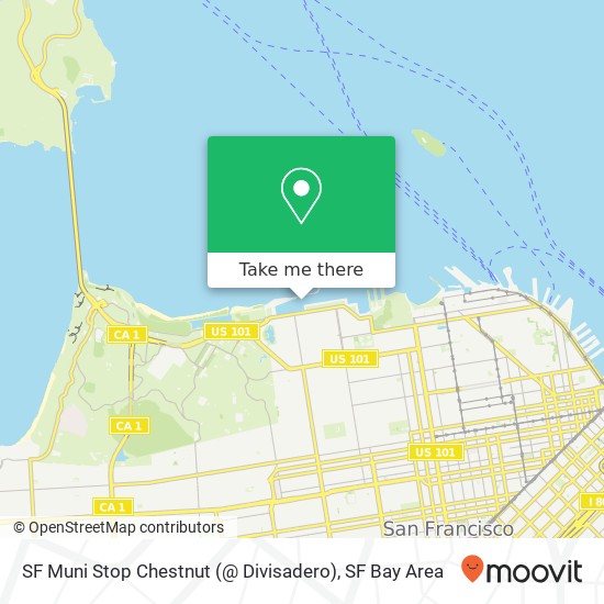 SF Muni Stop Chestnut (@ Divisadero) map