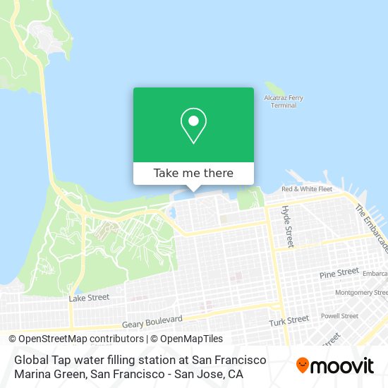 Global Tap water filling station at San Francisco Marina Green map