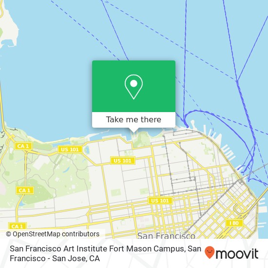 Mapa de San Francisco Art Institute Fort Mason Campus