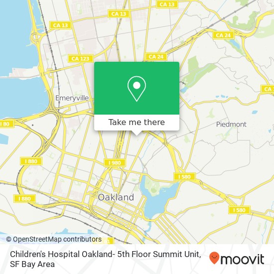 Mapa de Children's Hospital Oakland- 5th Floor Summit Unit
