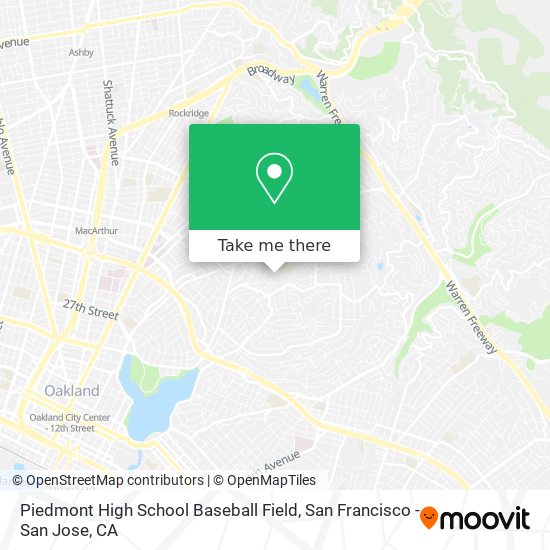 Piedmont High School Baseball Field map