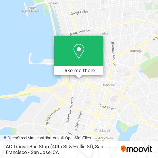 AC Transit Bus Stop (40th St & Hollis St) map