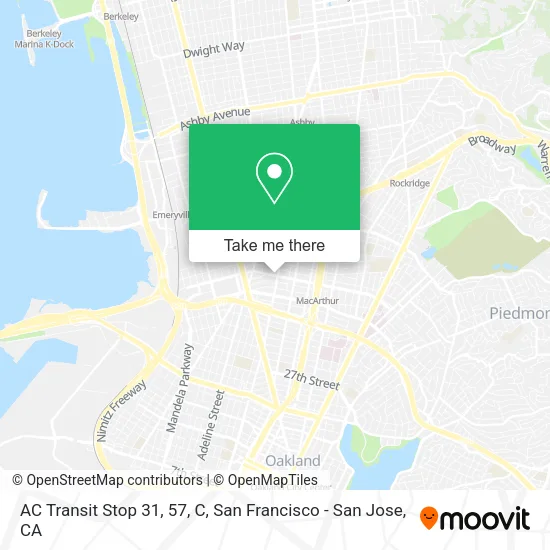 AC Transit Stop 31, 57, C map