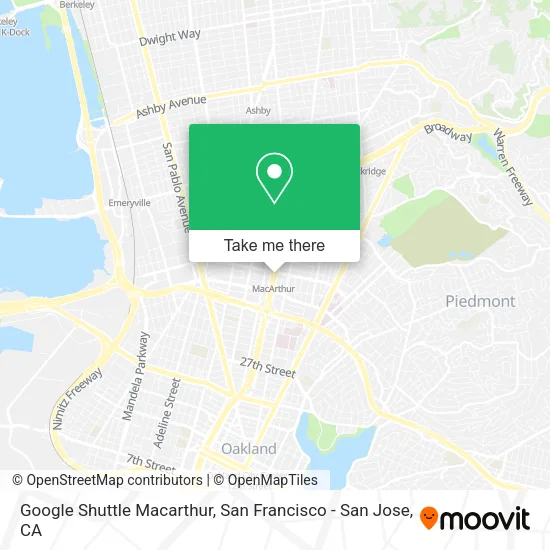 Google Shuttle Macarthur map