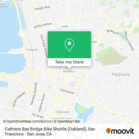 Mapa de Caltrans Bay Bridge Bike Shuttle (Oakland)