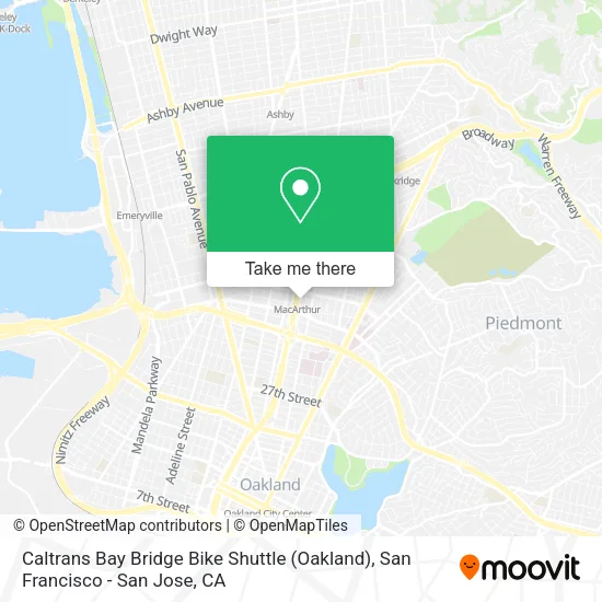 Caltrans Bay Bridge Bike Shuttle (Oakland) map