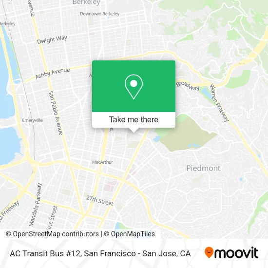 AC Transit Bus #12 map