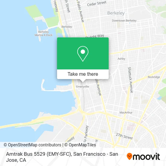 Mapa de Amtrak Bus 5529 (EMY-SFC)