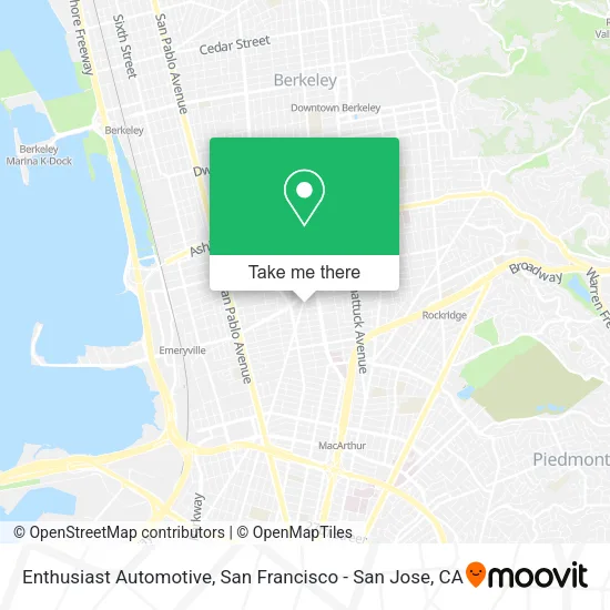 Mapa de Enthusiast Automotive