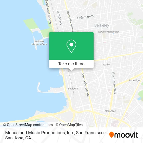 Menus and Music Productions, Inc. map