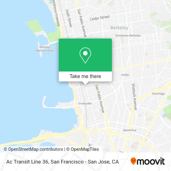 Mapa de Ac Transit Line 36