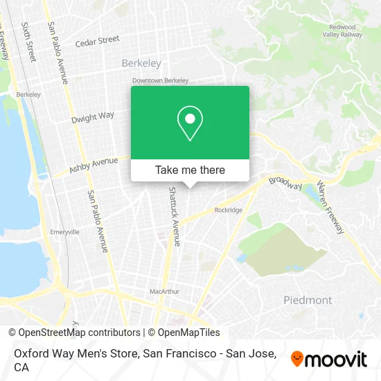 Oxford Way Men's Store map