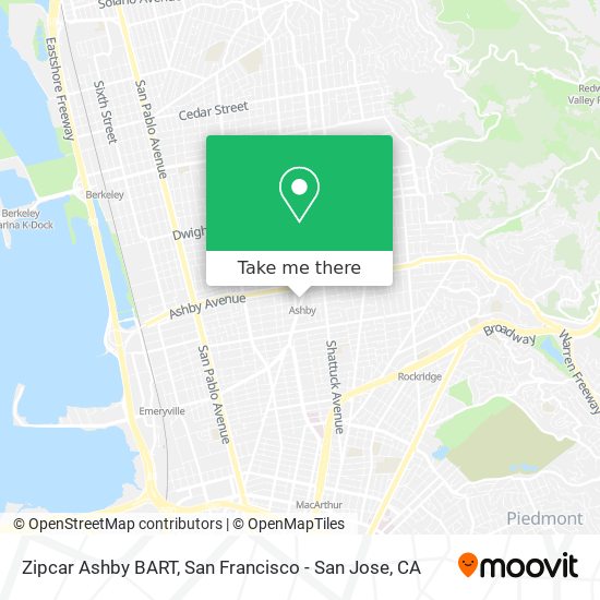 Zipcar Ashby BART map