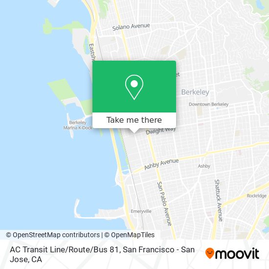 Mapa de AC Transit Line/Route/Bus 81
