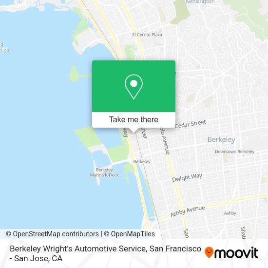 Berkeley Wright's Automotive Service map