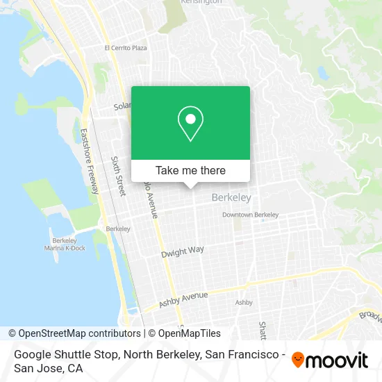 Mapa de Google Shuttle Stop, North Berkeley