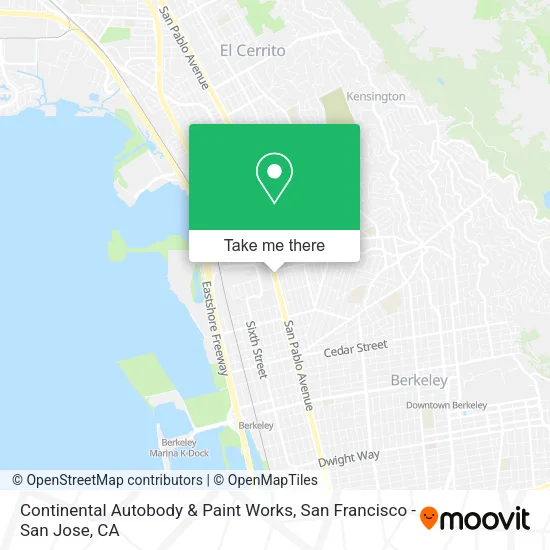 Mapa de Continental Autobody & Paint Works