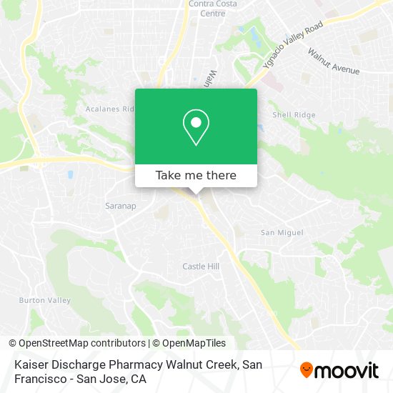 Mapa de Kaiser Discharge Pharmacy Walnut Creek