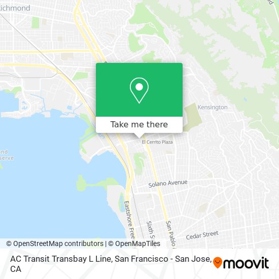 Mapa de AC Transit Transbay L Line