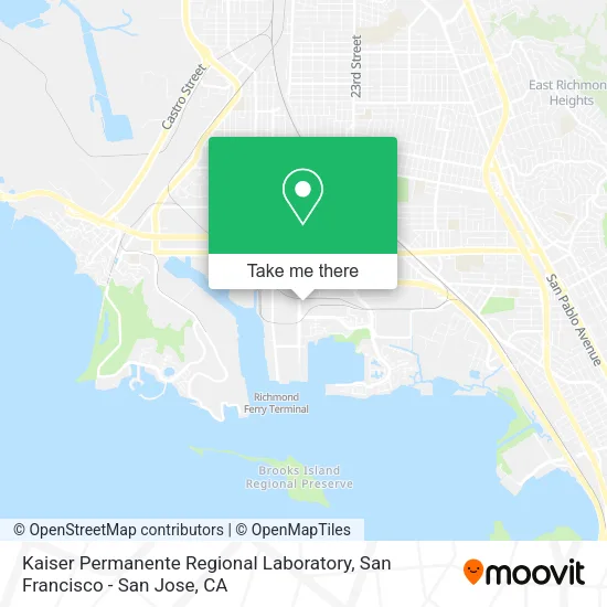 Mapa de Kaiser Permanente Regional Laboratory