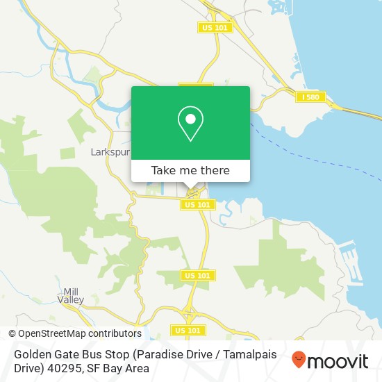 Mapa de Golden Gate Bus Stop (Paradise Drive / Tamalpais Drive) 40295