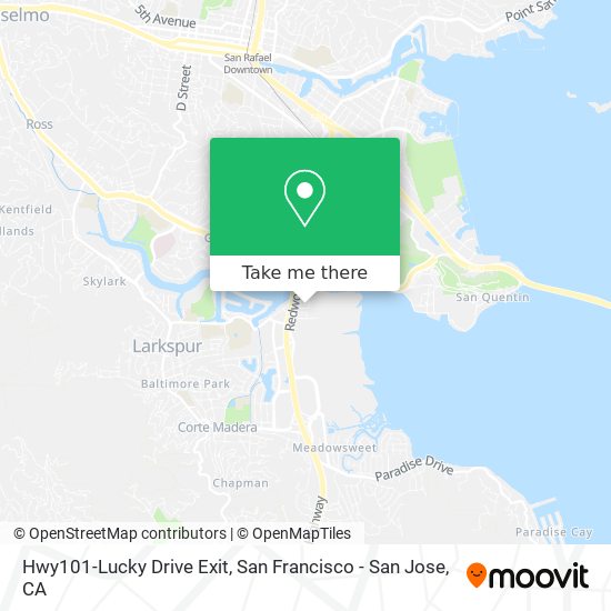 Hwy101-Lucky Drive Exit map