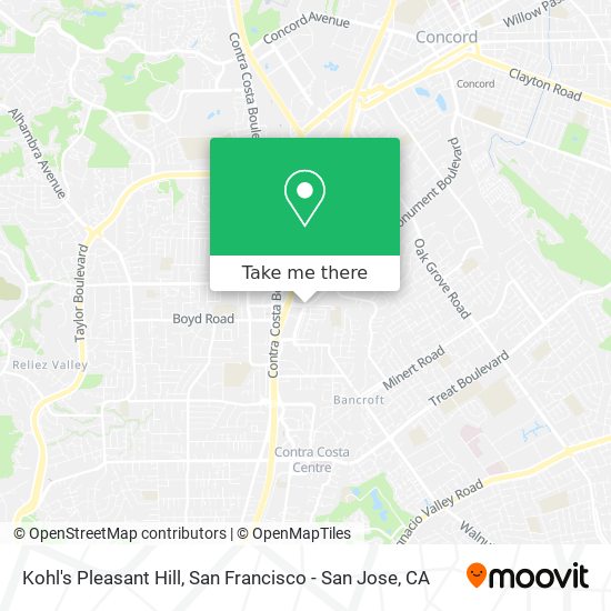 Kohl's Pleasant Hill map