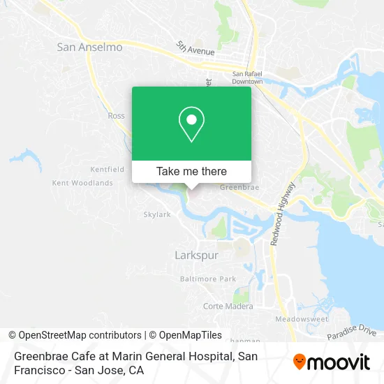 Greenbrae Cafe at Marin General Hospital map
