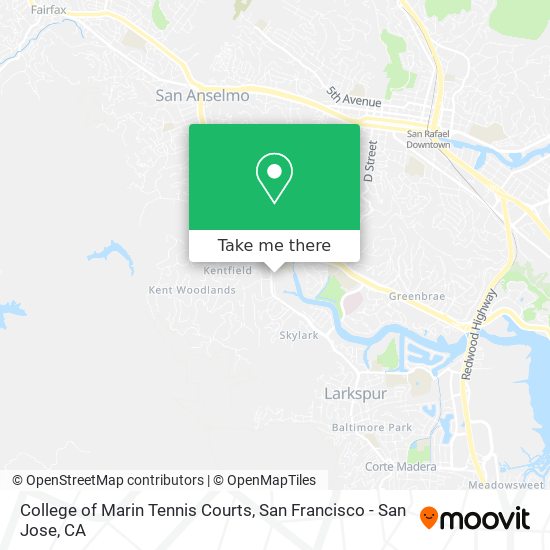 College of Marin Tennis Courts map