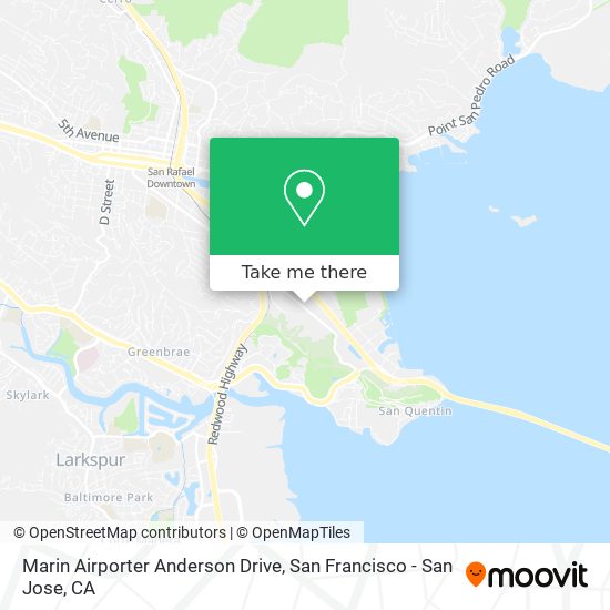 Marin Airporter Anderson Drive map