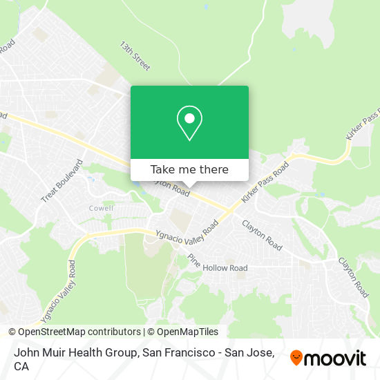 Mapa de John Muir Health Group
