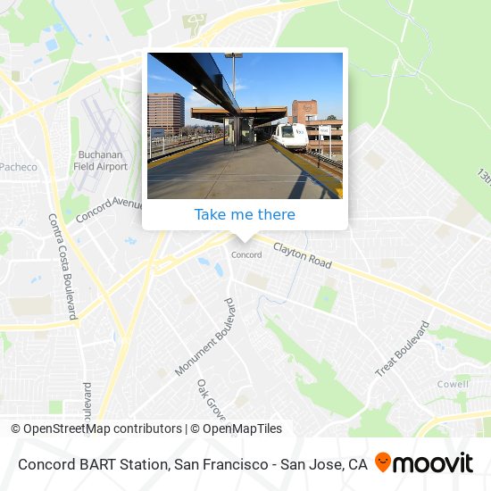 Concord BART Station map