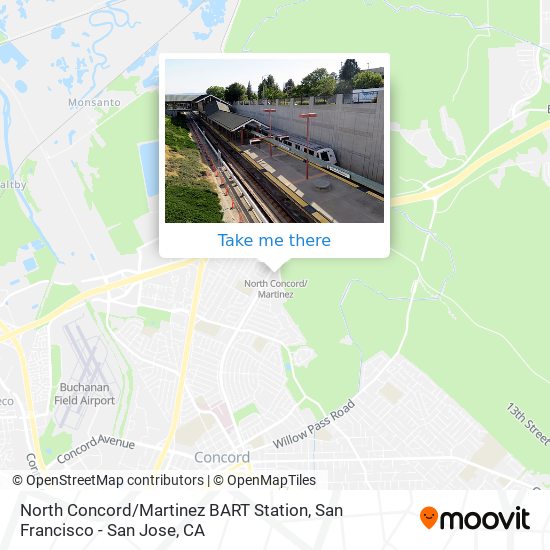 Mapa de North Concord / Martinez BART Station