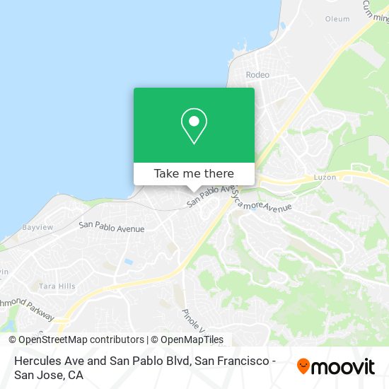 Hercules Ave and San Pablo Blvd map