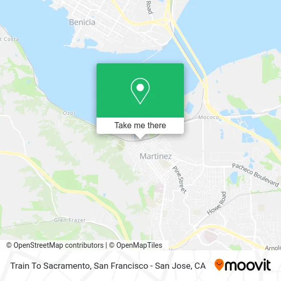 Train To Sacramento map