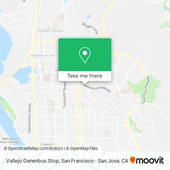 Vallejo Genenbus Stop map