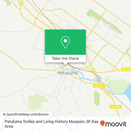 Petaluma Trolley and Living History Museum map