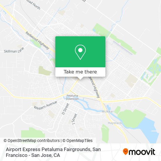 Airport Express Petaluma Fairgrounds map