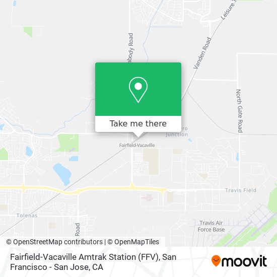 Mapa de Fairfield-Vacaville Amtrak Station (FFV)