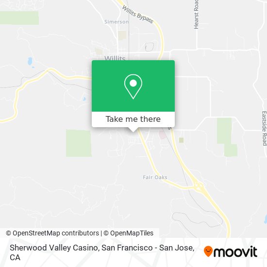 Sherwood Valley Casino map