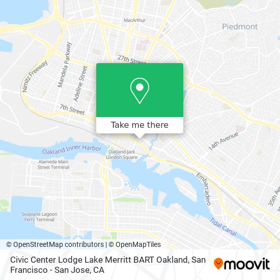 Civic Center Lodge Lake Merritt BART Oakland map