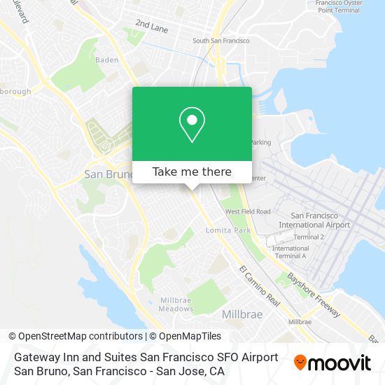 Gateway Inn and Suites San Francisco SFO Airport San Bruno map