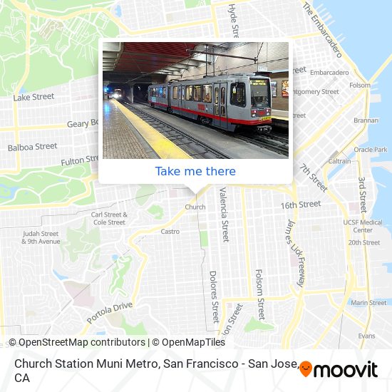 Mapa de Church Station Muni Metro