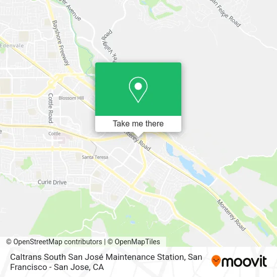Mapa de Caltrans South San José Maintenance Station
