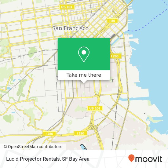 Lucid Projector Rentals map