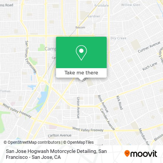 Mapa de San Jose Hogwash Motorcycle Detailing